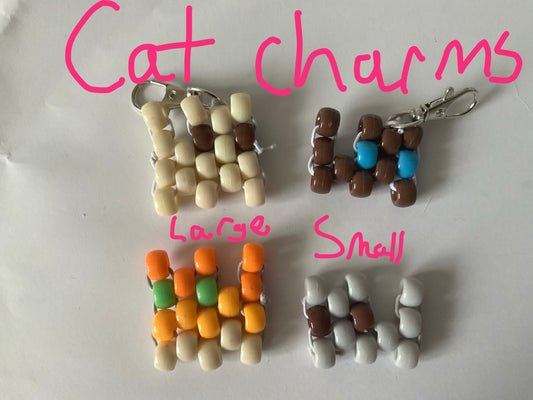 Pony Bead Cat Keychain